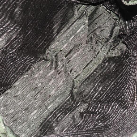 PRADA Hand Bag Nylon Khaki Silver Auth 151267 - Picture 10 of 16